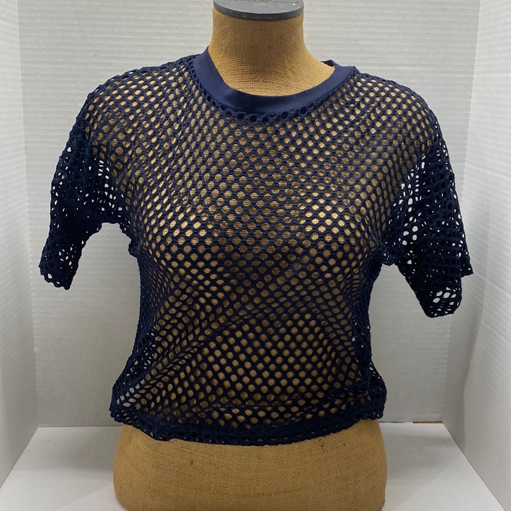 Fish net crop top t shirt